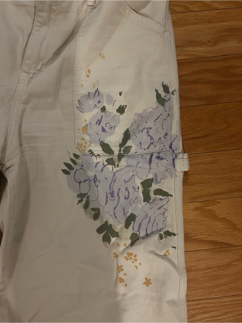 Ralph Lauren Women's Floral High-Rise Wide-Leg Jeans in Mascarpone Cream Wash - Picture 3 of 7